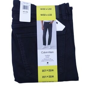 Calvin Klein Men Jeans 32x32 Straight Fit High Stretch True Black NWT